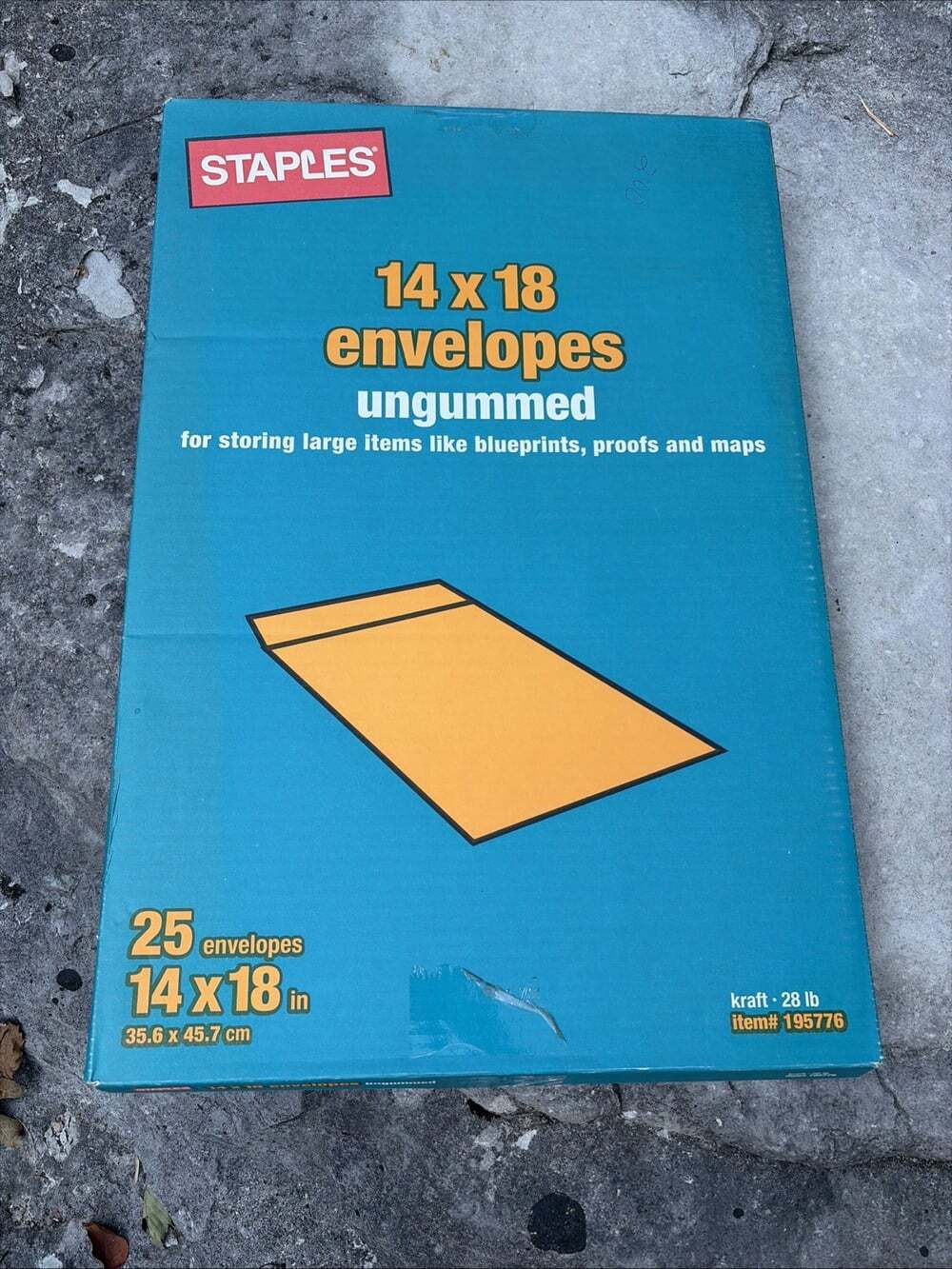 Staples 14x18 Envelopes Ungummed 23 Ct Open Box